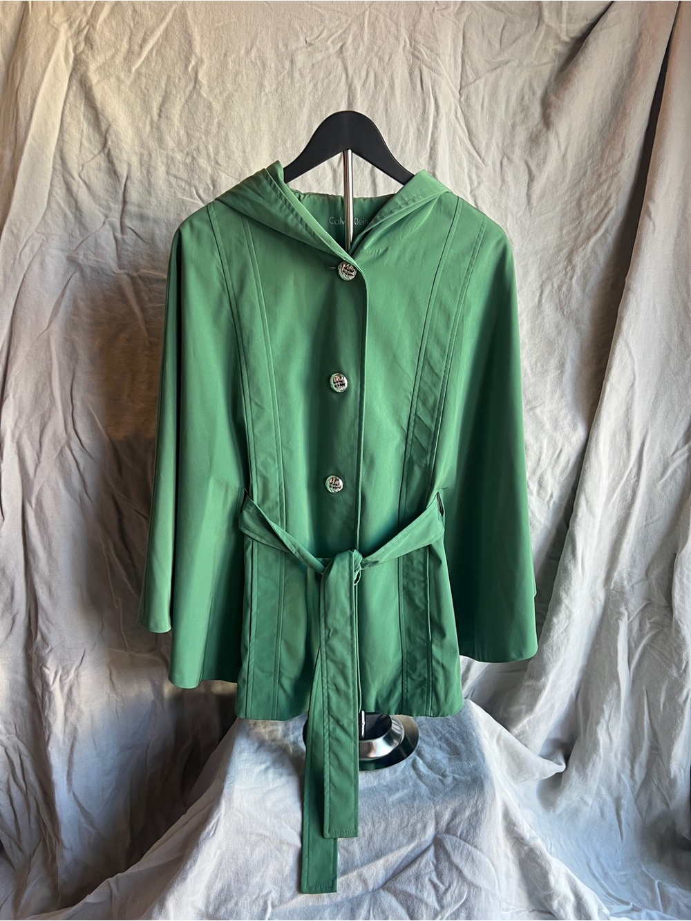 Calvin Klein Green Hooded Rain Poncho/Cape